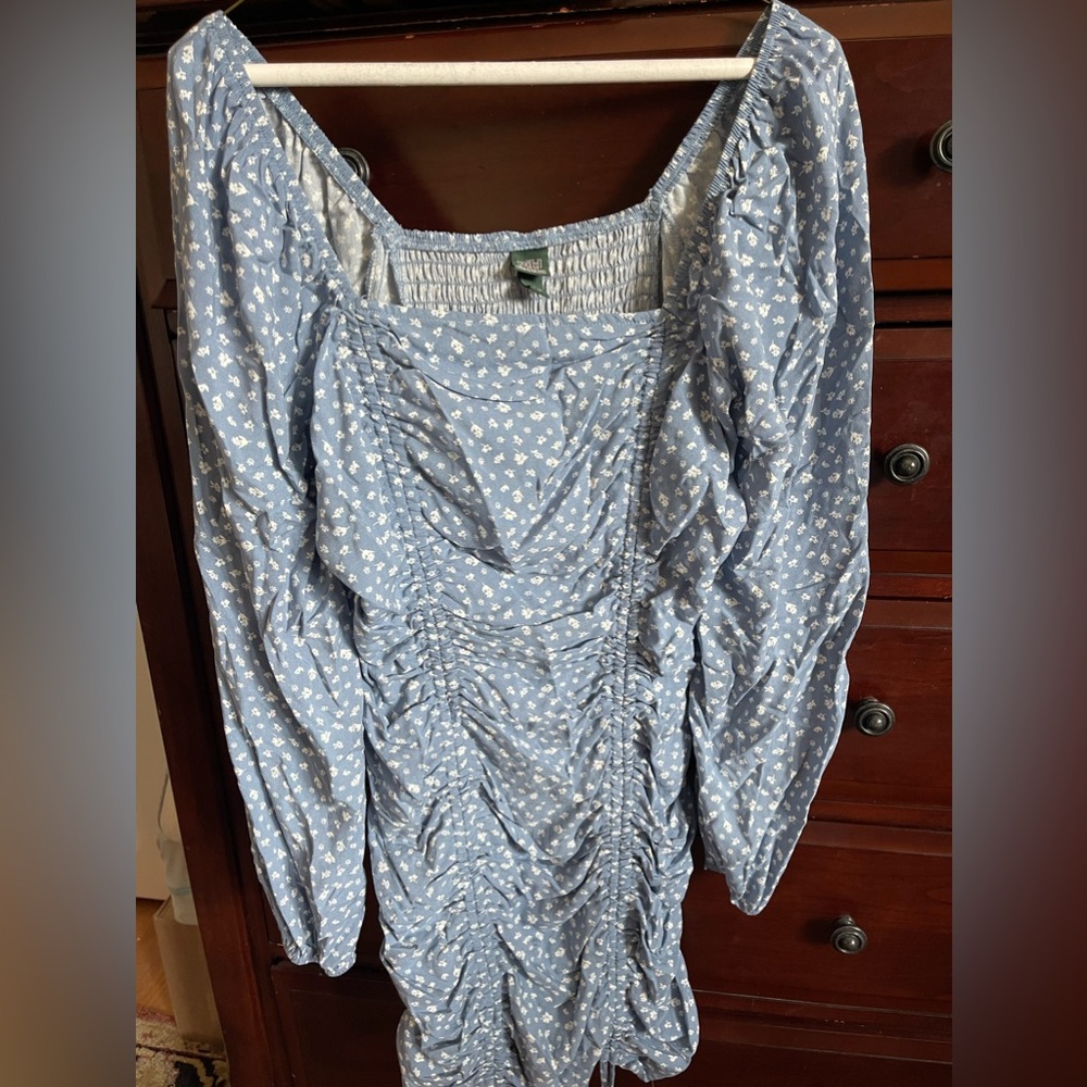 Wild Fable Floral Blue Cinched Dress